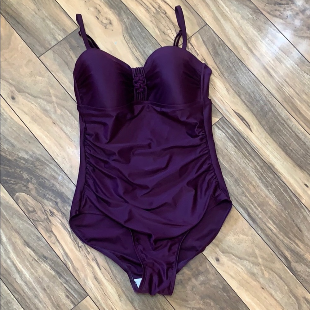 Purple one piece swimsuit